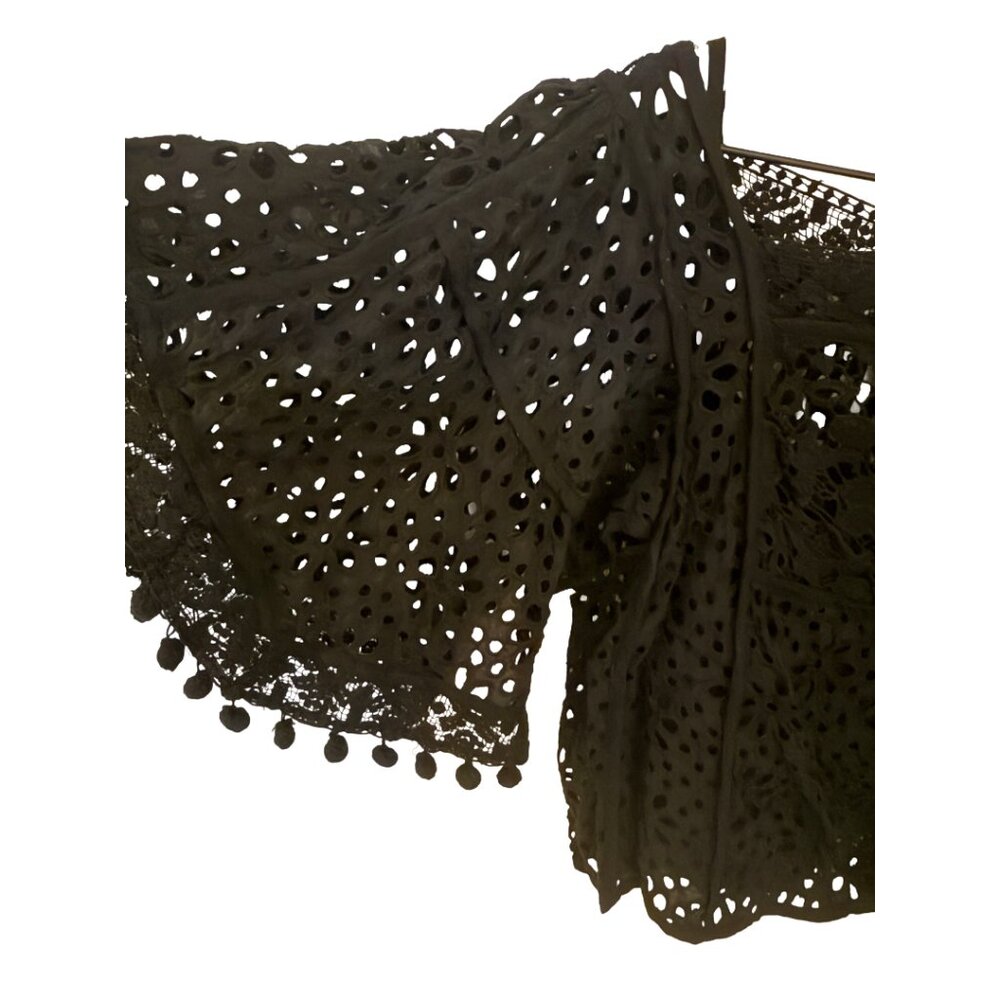Anthropologie Black Lace Tunic Top with Cropped Cami XL - Picture 5 of 6